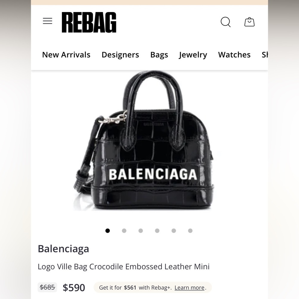 Balenciaga Croc Embossed Mini Ville Bag